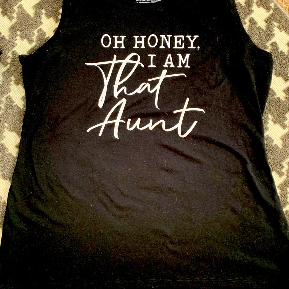 Lane Bryant Tank Top “Oh Honey I am that Aunt” 18-20 Black NWOT Casual